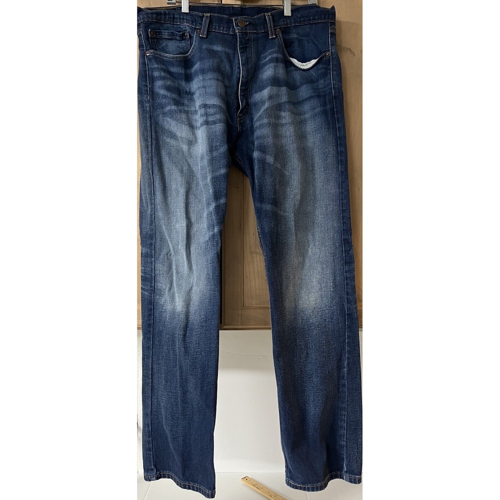 Levis 505 Regular Fit Jeans Mens 38x32‎ Blue Straight Leg Denim